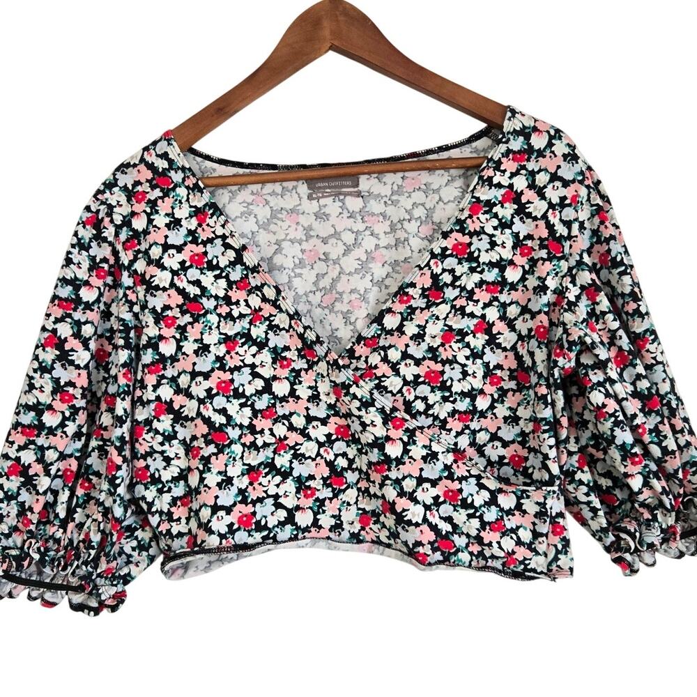 Soft Victorian Romantic Cottagecore Milkmaid 70's Ditsy Floral Puff Sleeve XL